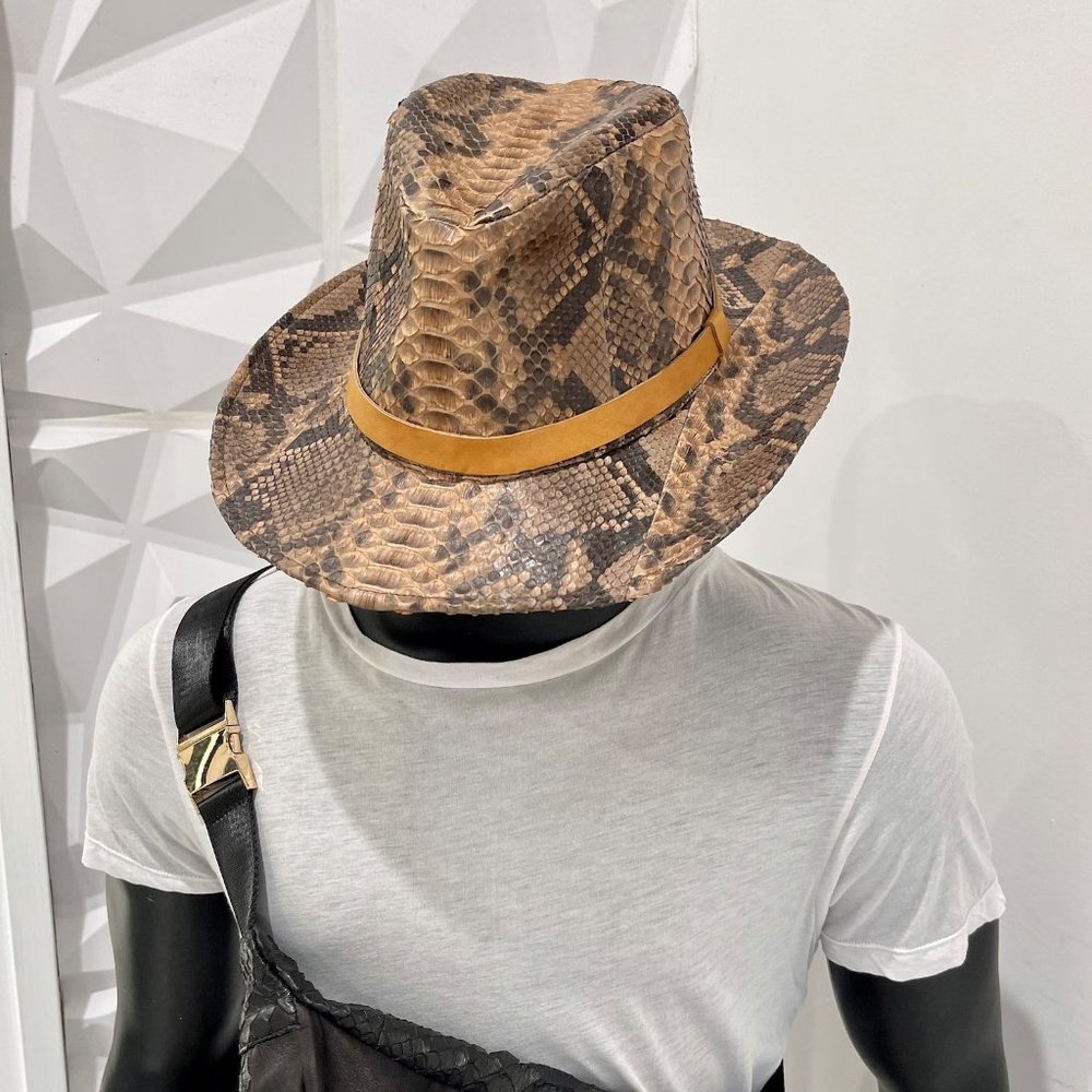 King Python Leather Hat - image 2